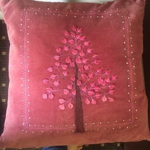 Decorate pillow stuffed hand embroidered velvet